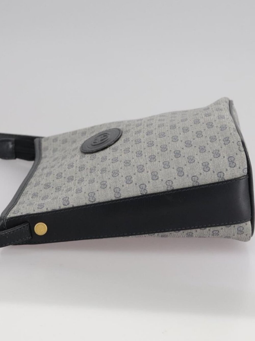 GUCCI Micro GG Supreme Shoulder Bag PVC Navy Gold 007 89 1095 Auth th5584 - Picture 4 of 16